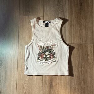 Charlotte Russe Cream Ribbed Top